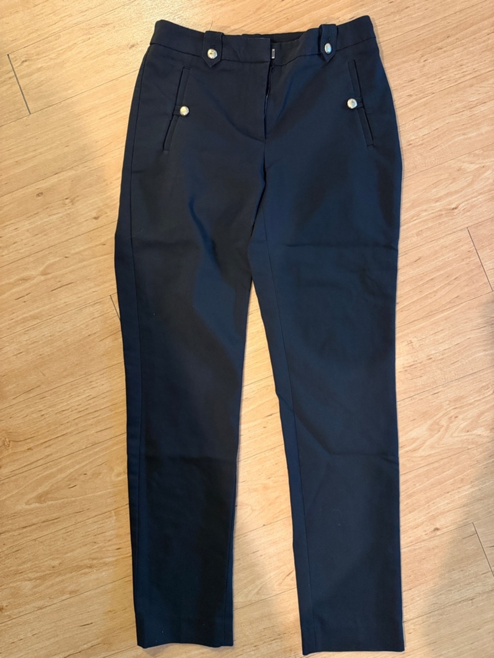 H&M Black Tailored Pants with Decorative Buttons
